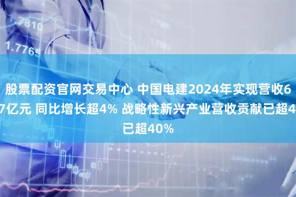 股票配资官网交易中心 中国电建2024年实现营收6337亿元 同比增长超4% 战略性新兴产业营收贡献已超40%