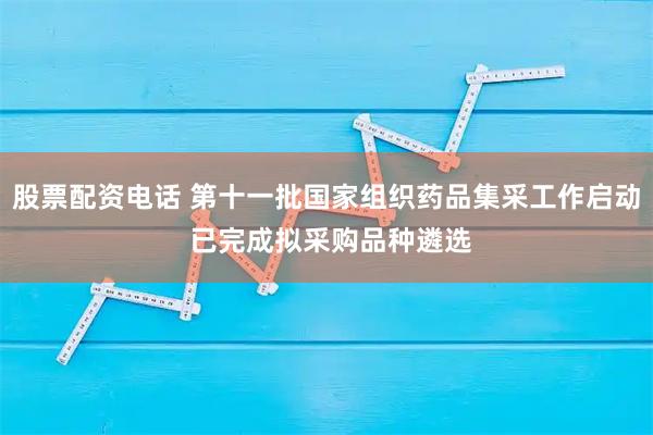 股票配资电话 第十一批国家组织药品集采工作启动 已完成拟采购品种遴选